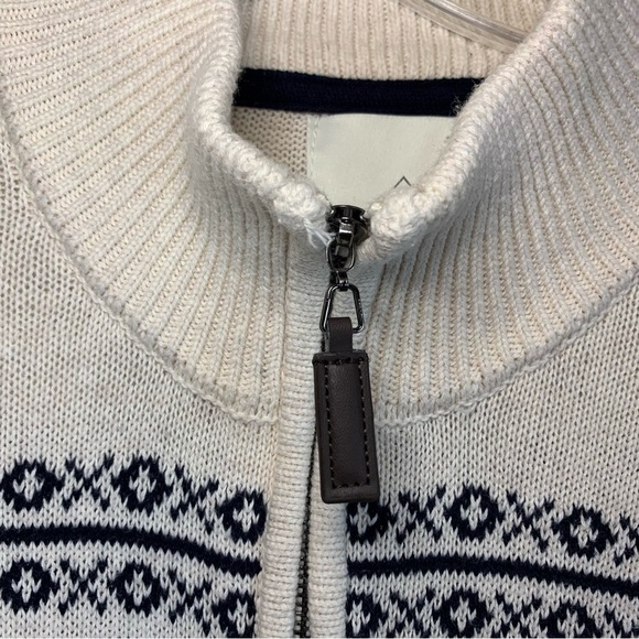 Men’s Fair Isle 1/4 Zip Aspen Sweater- Sz M - Picture 4 of 15